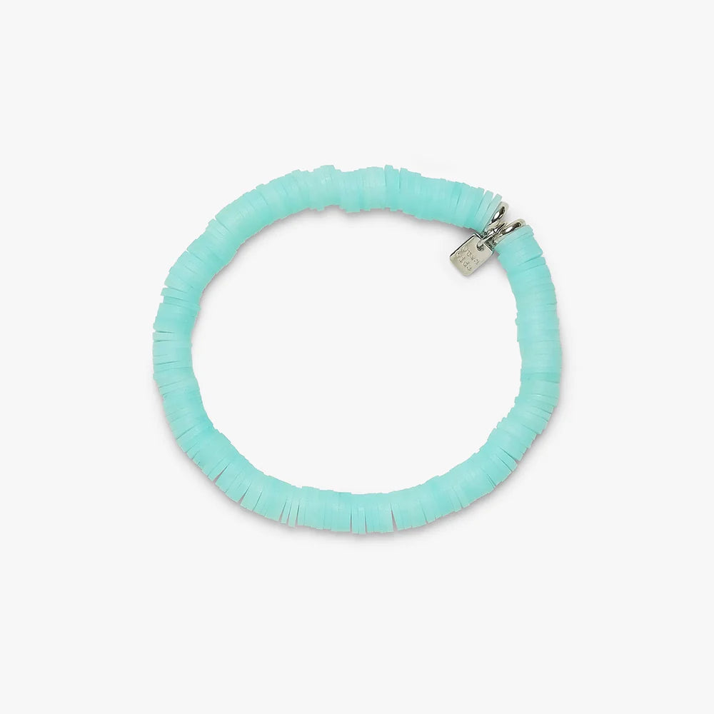 Pura Vida Pastel Disc Stretch Bracelet - Pastel Blue