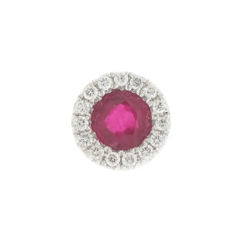 Ruby with Diamond Halo Encore Slide Pendant