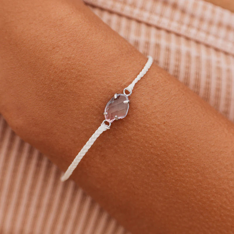 Pura Vida Rainbow Quartz Charm Bracelet in White