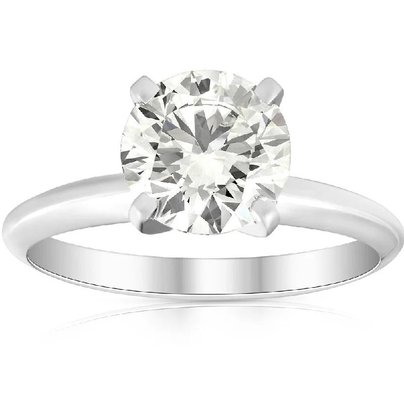 1 3/4Ct Solitaire Diamond Platinum Engagement Ring Lab Grown