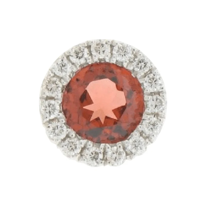 Garnet with Diamond Halo Encore Slide Pendant