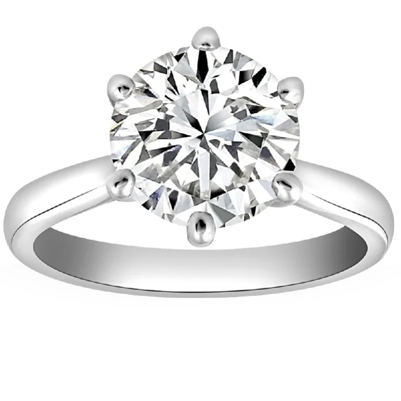 Certified 2CT Lab Grown Diamond Solitaire Engagement Ring Yellow Gold E/VVS2