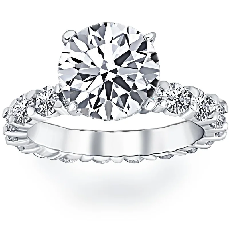 5.50Ct Diamond Eternity Engagement Ring 14k White Gold Lab Grown