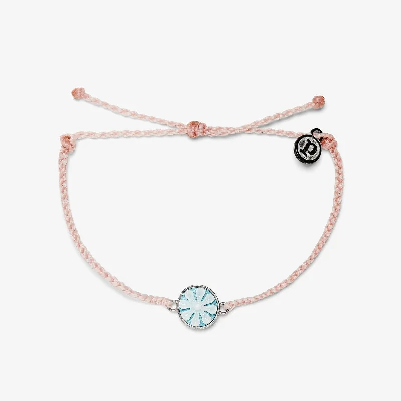 Pura Vida Cameo Charm Bracelet - Silver - Baby Pink