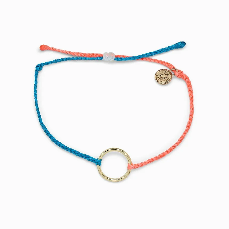 Pura Vida Two-Toned Full Circle Charm in Neon Blue/ Strawberry