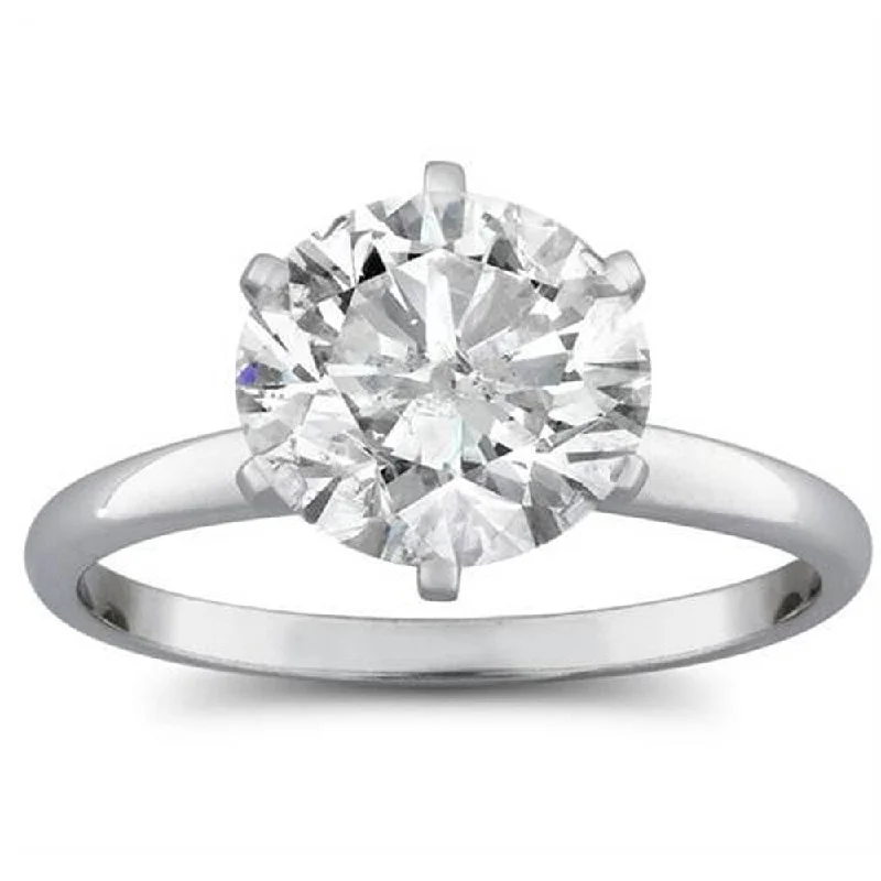 Pompeii3 14k White Gold 2 CT TDW Solitaire Diamond Engagement Ring Clarity Enhanced