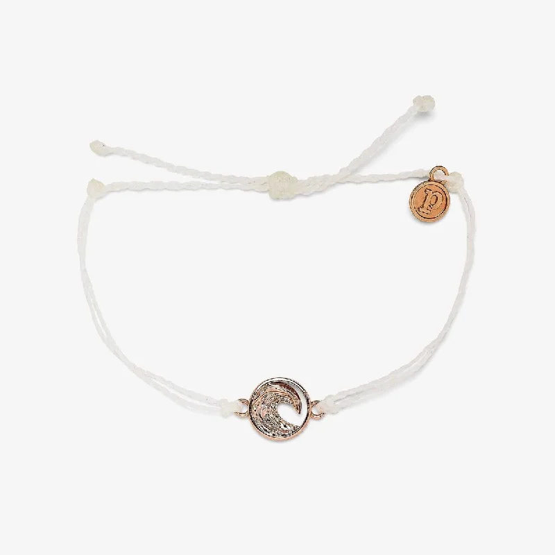 Pura Vida Swell Charm Bracelet - Rose Gold - White