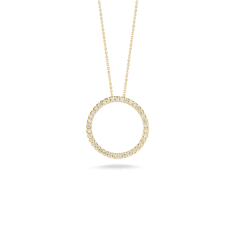 Medium Diamond Open Circle Pendant