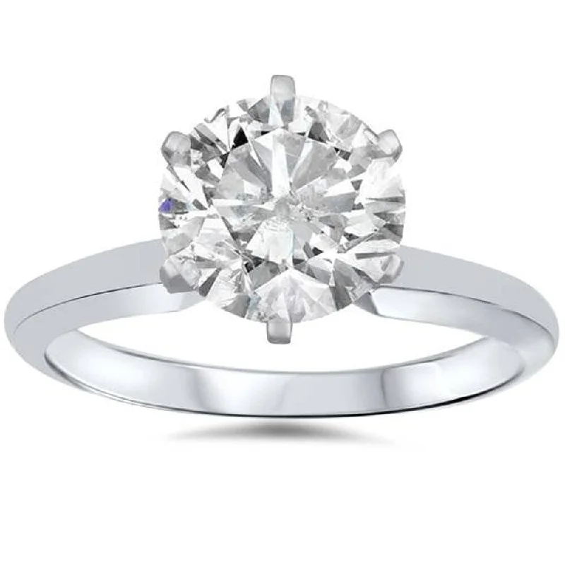 Pompeii3 14k White Gold 1 1/2 Ct TDW Solitaire Diamond Engagement Ring Clarity Enhanced