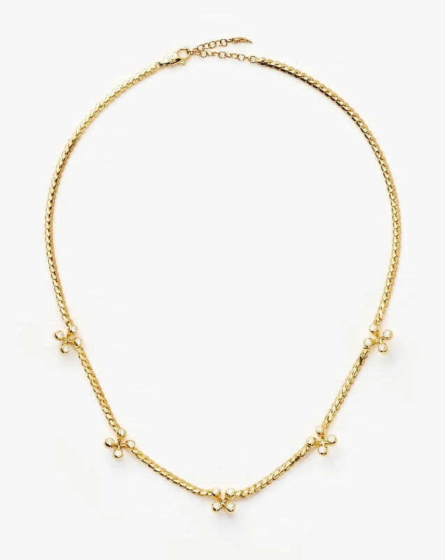 Atom Charm Necklace | 18ct Gold Plated Cubic Zirconia