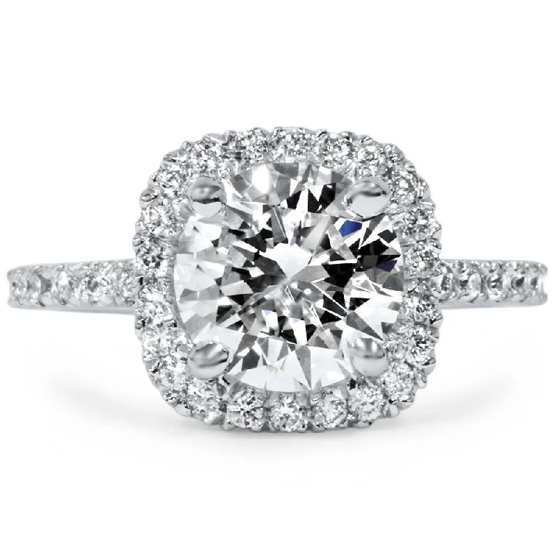 Pompeii3 14k White Gold 1 3/4ct TDW Enhanced Diamond Engagement Ring