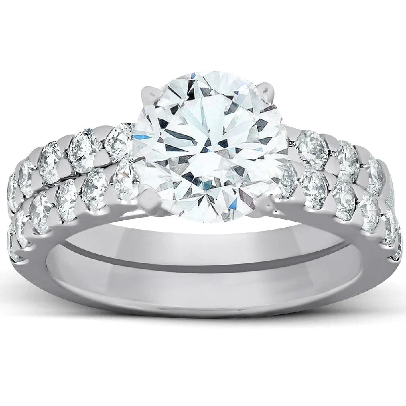 3 Ct Diamond Engagement Ring 14k White Gold