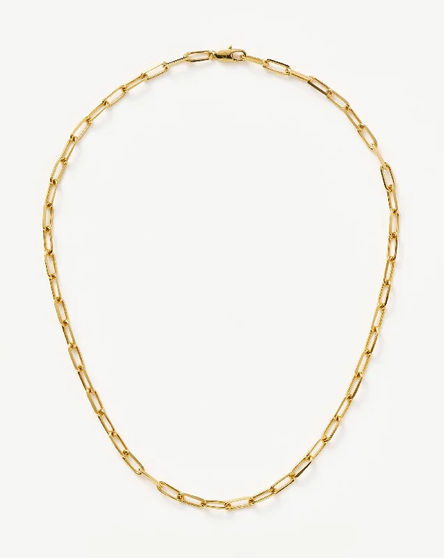 Classic Mini Short Paperclip Chain Necklace | 18ct Gold Plated