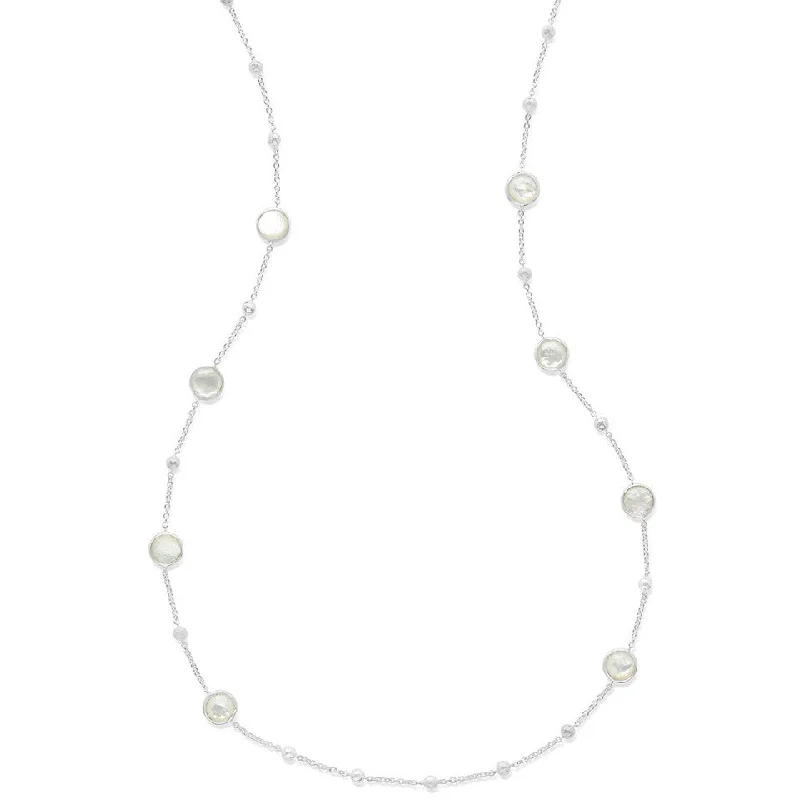 Lollipop Quartz and Mop Doublet Multi-Station Necklace