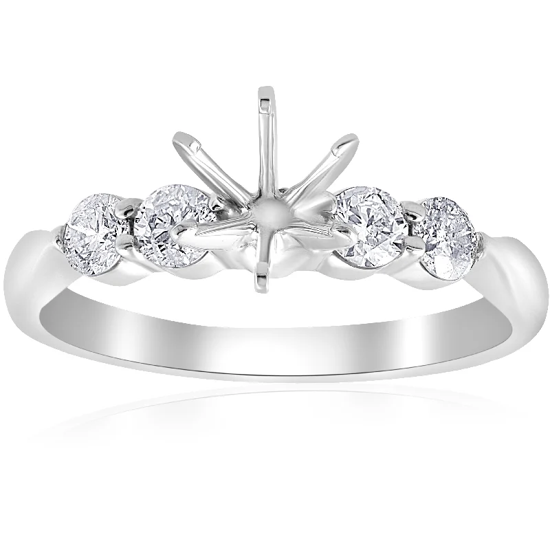 14k White Gold 1/2 ct TDW Diamond Semi Mount Engagement Ring Setting (I-J, I2-I3)