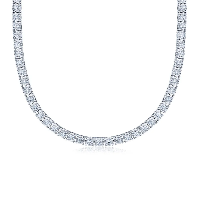 Diamond Sunburst Line Necklace