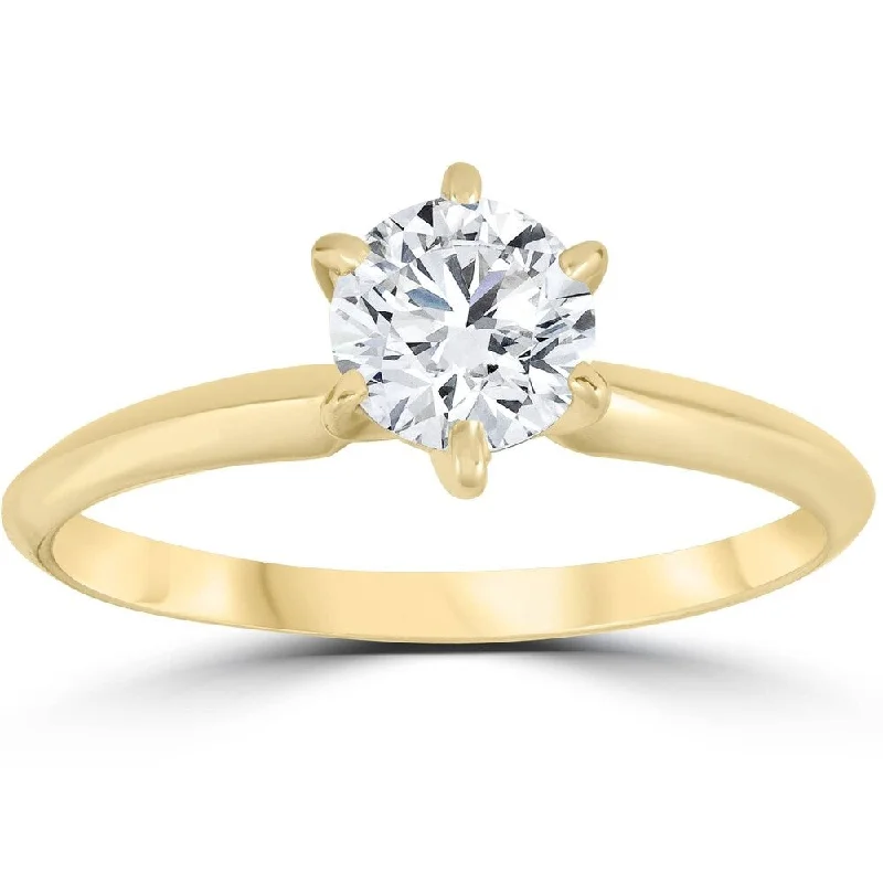 Pompeii3 14k Yellow Gold 3/4 ct TDW Diamond Solitaire Engagement Ring