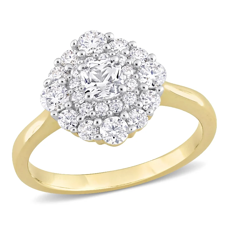 Miadora 1ct DEW Created Moissanite Engagement Ring in 10k Yellow Gold