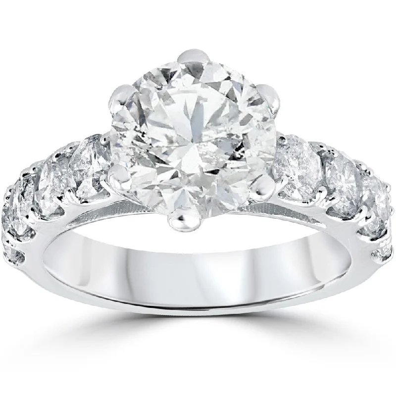 14k White Gold 4 1/2 ct TDW Diamond Clarity Enhanced Engagement Ring (I-J,I2-I3)