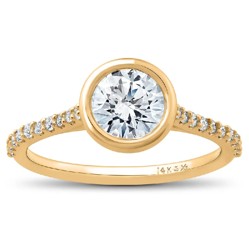 14k Yellow Gold 1ct TDW Charlotte Eco Friendly Lab Grown Diamond Engagement Ring