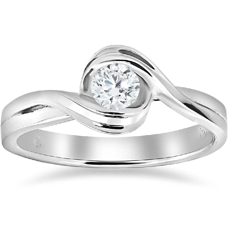 14K White Gold 1/2 ct TDW Diamond Solitaire Engagement Ring