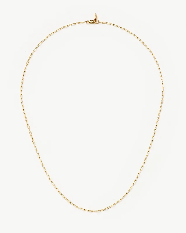 Fine Classic Paperclip Chain Necklace | 14ct Solid Gold